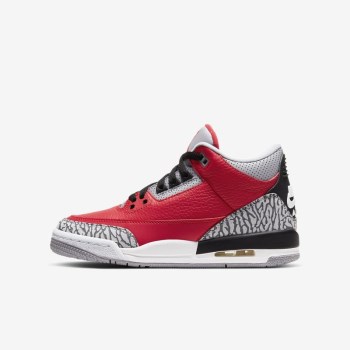 Nike Air Jordan 3 Retro SE - Nagyobb Gyerek Utcai Cipő - Piros/Szürke/Fekete/Piros